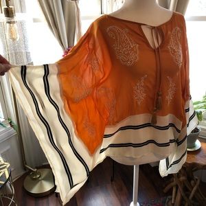 Silk / Embroidered Flowy Top